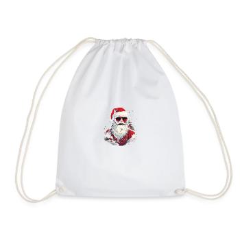 Brille Weihnachtsmann - Turnbeutel - Weiß - Vorne