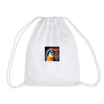 Colored penguin, unique design, - Drawstring Bag - white - Front