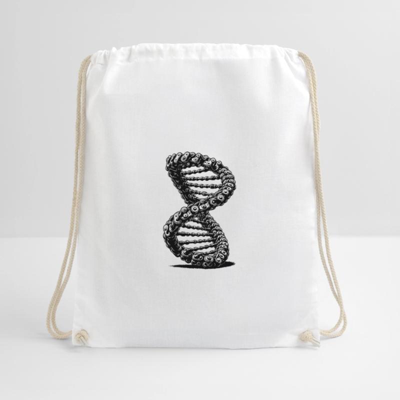 Möbius Loop Curved Chains DNA Drawstring Bag