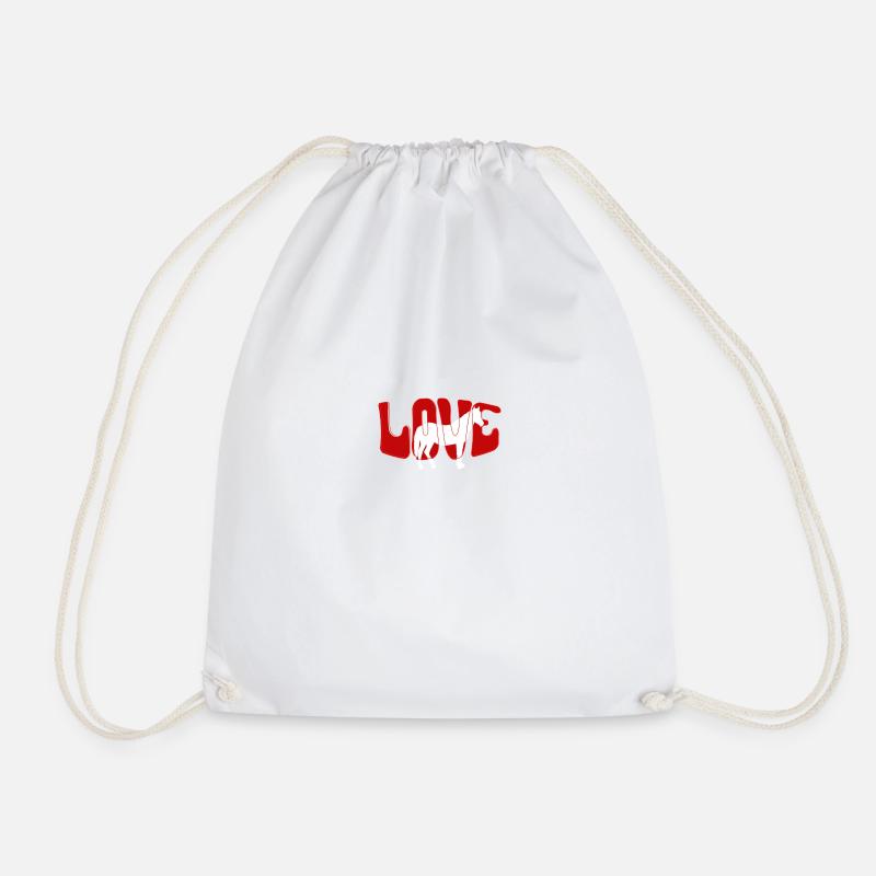 LOVE HORSES - Drawstring Bag - white