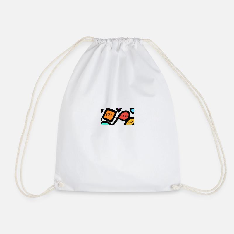 Retro colorful born to be alive - Drawstring Bag - white