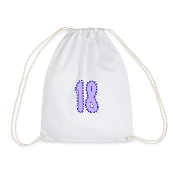 18. 18 YEARS OLD. 18th ANNIVERSARY. 18 BIRTHDAY. - Drawstring Bag - white - Front
