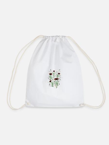 Abstrakte Wildblumen Grunge Illustration - Turnbeutel - Weiß