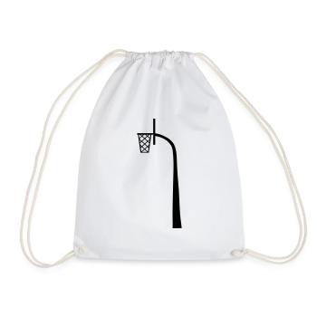 basketball basket throw play club fun sport - Drawstring Bag - white - Front