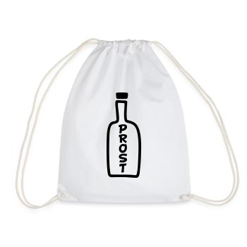Flasche Prost - Turnbeutel - Weiß - Vorne
