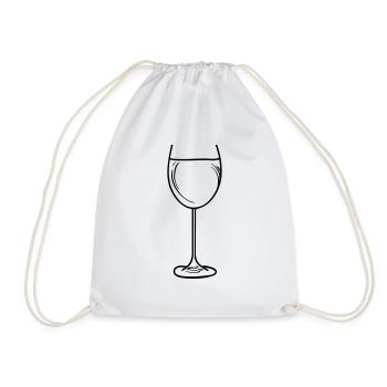 wein glas - Turnbeutel - Weiß - Vorne