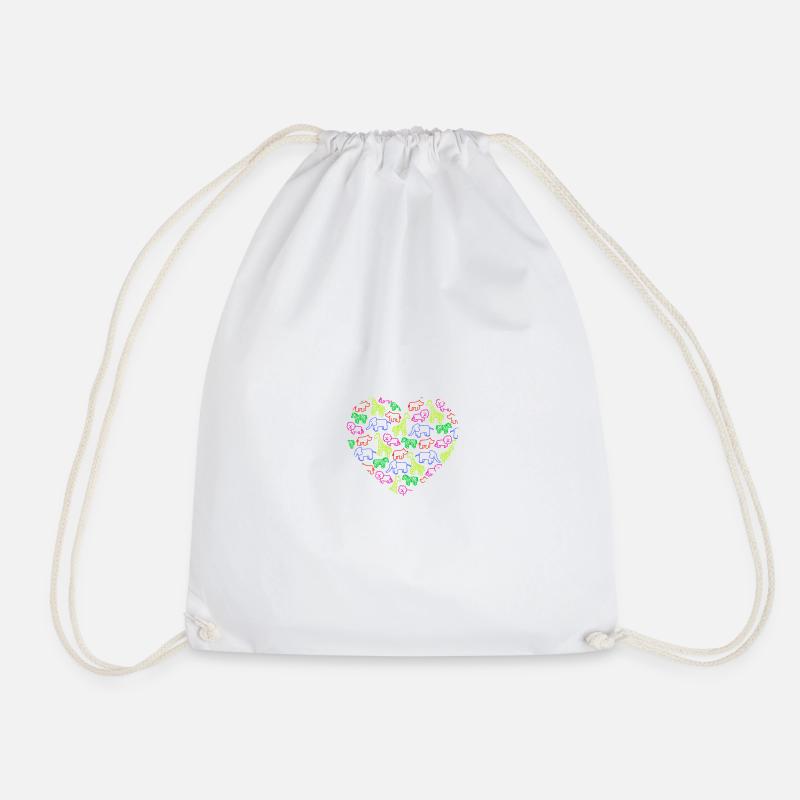 Animal Lover - Drawstring Bag - white