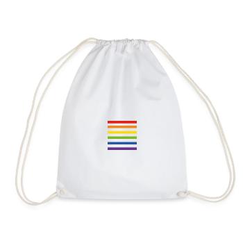 Regenbogenfahne - Turnbeutel - Weiß - Vorne