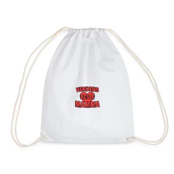 World's Best Mom Heart T-Shirt - Drawstring Bag - white - Front