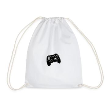 Gaming Controller Black - Drawstring Bag - white - Front