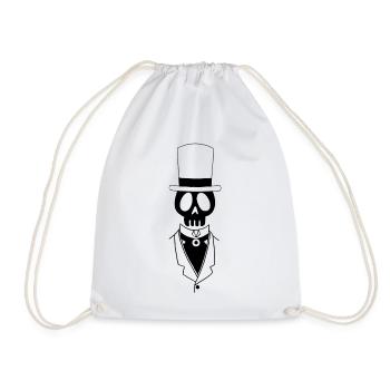 Vintage Black Skull - Drawstring Bag - white - Front