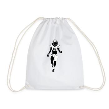 Fille de football américain - Autocollant de sport - Sac de sport léger - blanc - Devant