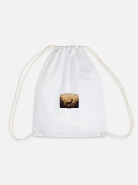 Born to Roam - Drawstring Bag - white