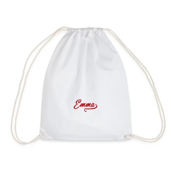 Emma - First name - Drawstring Bag - white - Front