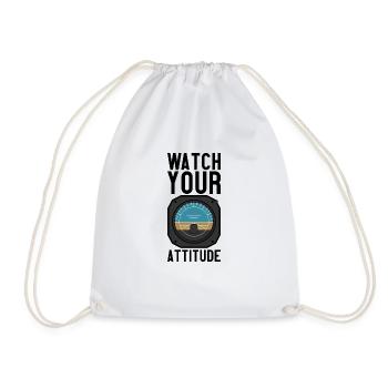 Watch Your Attitude - Drawstring Bag - white - Front