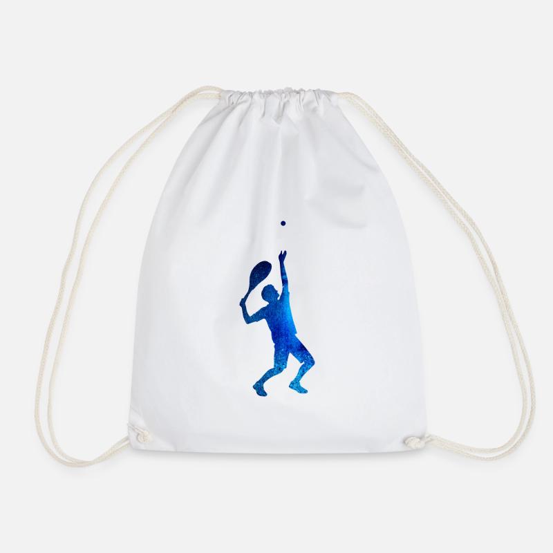 aufschlag, tennis,bunt,graffiti,blau - Turnbeutel - Weiß