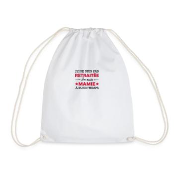 Pas Retraitée mais Mamie -cadeau humour Grand-mère - Sac de sport léger - blanc - Devant