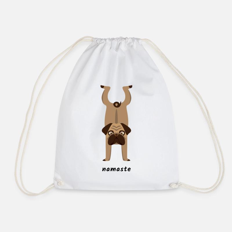Mops Yoga - Turnbeutel - Weiß