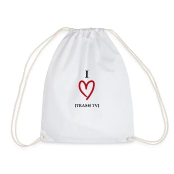 I love trash tv - Drawstring Bag - white - Front