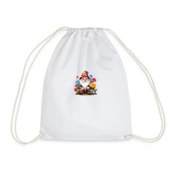 Garden gnome - Drawstring Bag - white - Front