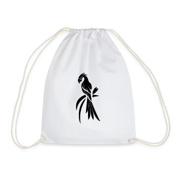 Perroquet Portrait Tatouage Élégant Oiseau Dessin - Sac de sport léger - blanc - Devant