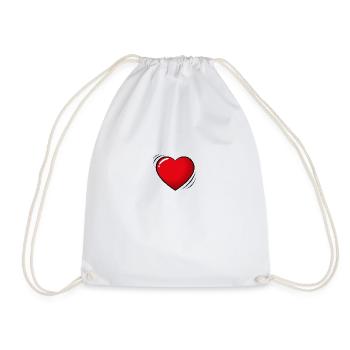 Grand coeur rouge - Sac de sport léger - blanc - Devant