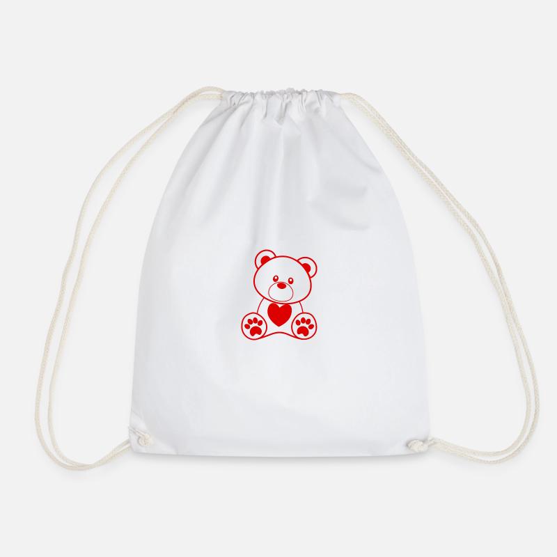 Valentine Love shirt, Bear Tshirt, Teddy Shirts - Turnbeutel - Weiß