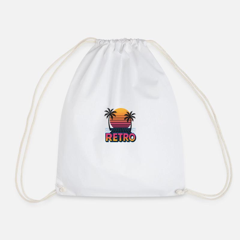 Retro - Drawstring Bag - white