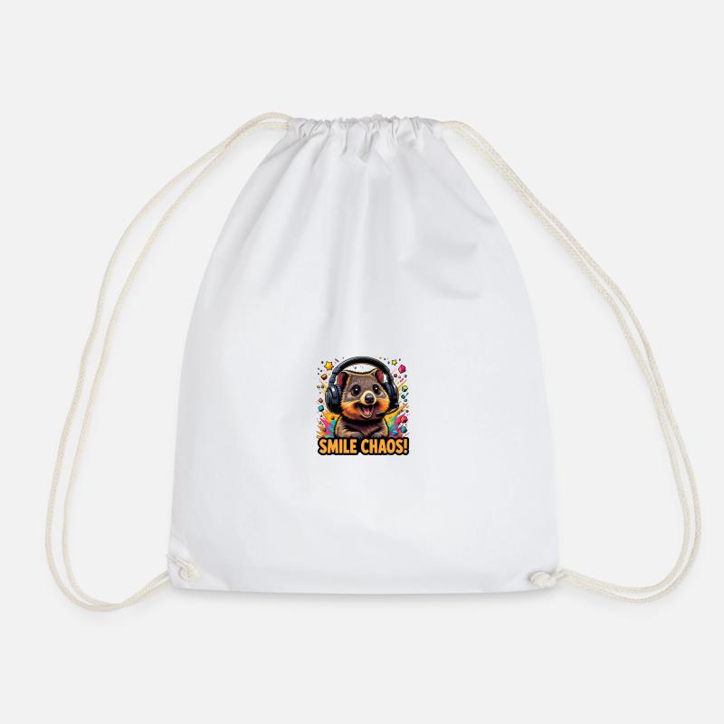 Smile Chaos Quokka Gaming - Drawstring Bag - white