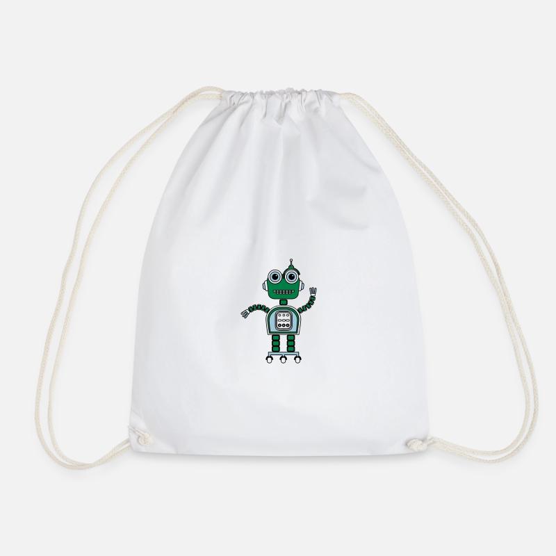Cartoon cute robot - Drawstring Bag - white