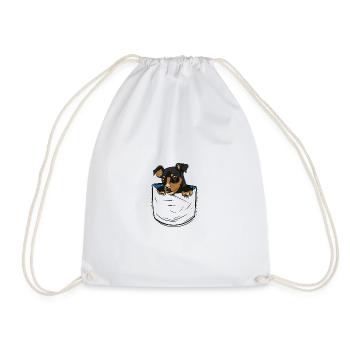 Chien en poche de chiot de poche - Sac de sport léger - blanc - Devant