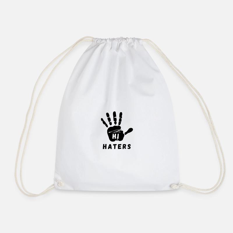 Powerful HI haters cool design - Drawstring Bag - white