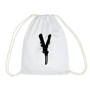 V graffiti drops Farbklex spray - Drawstring Bag - white - Front