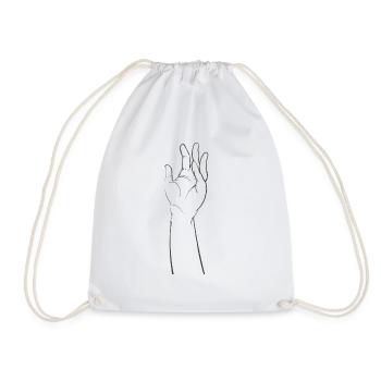 Hand - Drawstring Bag - white - Front