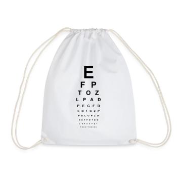 Eye test glasses opticians eyes read letters ABC - Drawstring Bag - white - Front