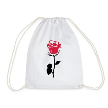 rose fleur - Sac de sport léger - blanc - Devant