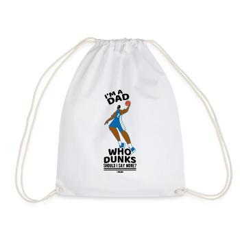 Basketball Dad dunkt - Drawstring Bag - white - Front