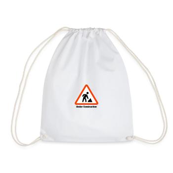 Excavation pit warning sign illustration - Drawstring Bag - white - Front