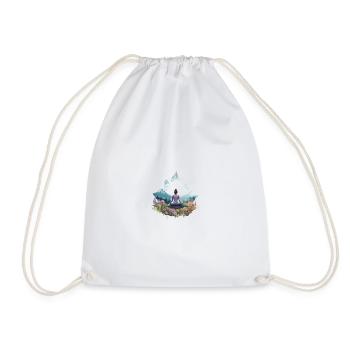 Meditation in the mountains - Drawstring Bag - white - Front