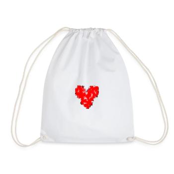 HEART. HAPPY BIRTHDAY. HAPPY BIRTHDAY - Drawstring Bag - white - Front