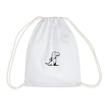 Dinosaure joyeux avec cartable - idéal pour l’inscription à l’école - Sac de sport léger - blanc - Devant