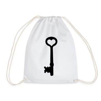 The key to my heart - Drawstring Bag - white - Front