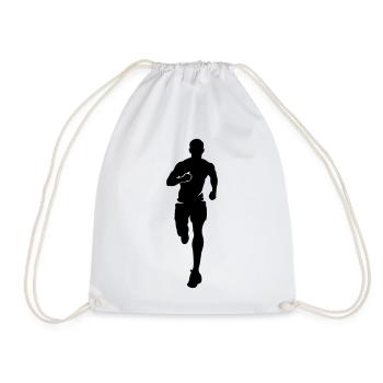 Marathon Runner Silhouette Marathon - Drawstring Bag - white - Front
