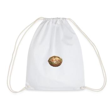 Slumbering nest kitten - Drawstring Bag - white - Front