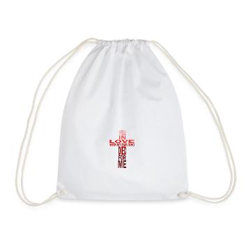 Fell In Love With Man Who Died For Me Christian - Drawstring Bag - white - Front