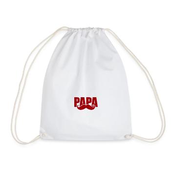 Papa moustache - Sac de sport léger - blanc - Devant