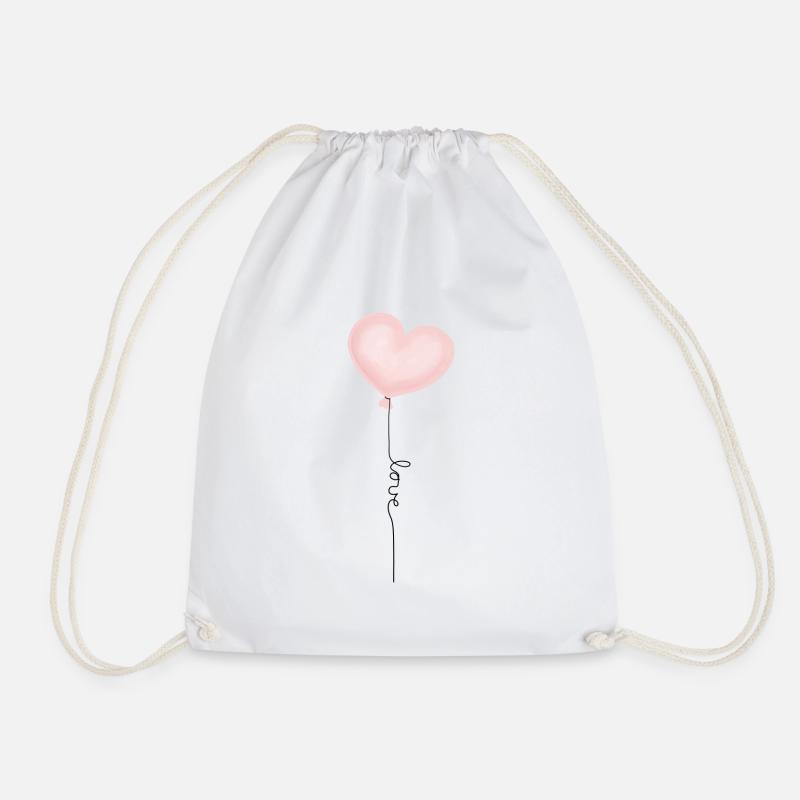 Luftballon Herz Liebe pastell - Turnbeutel - Weiß