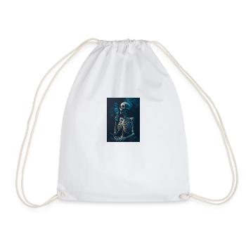 Skeleton smokes - Drawstring Bag - white - Front
