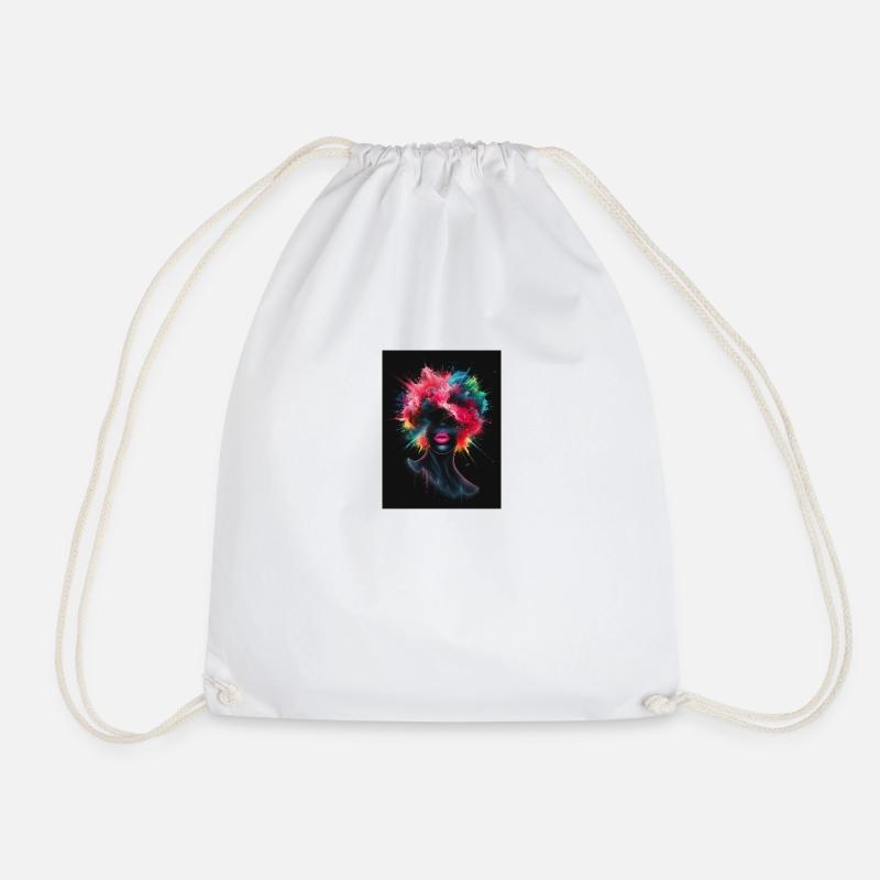 Colors Explosion - Drawstring Bag - white