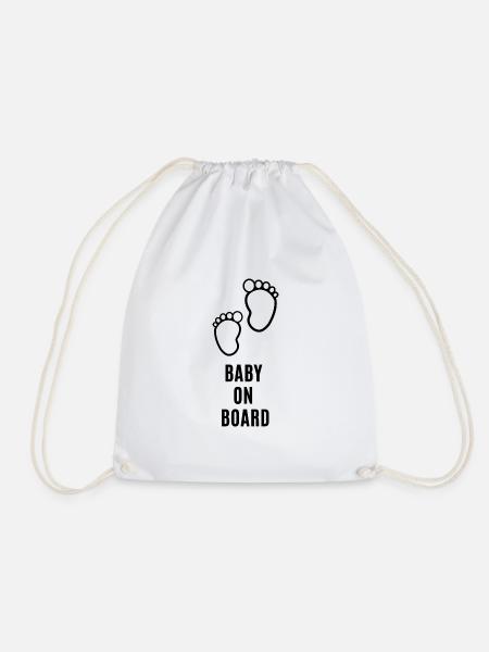 Baby on Board - Drawstring Bag - white
